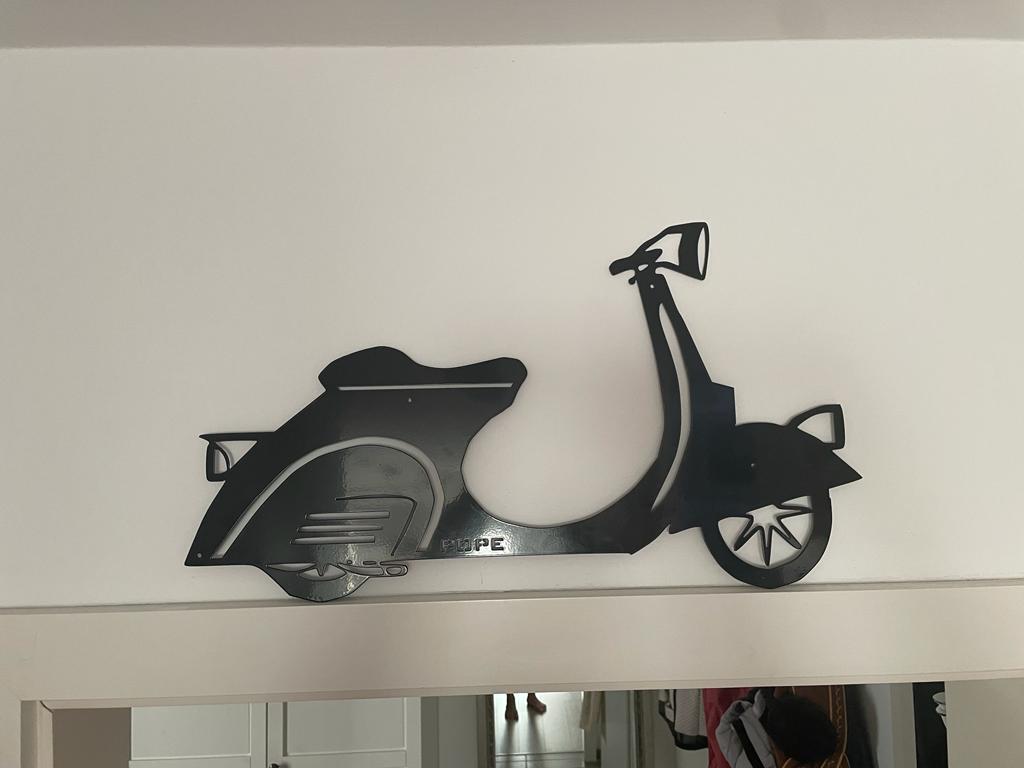 Magnettafel VESPA Roller Silhouette, VESPA Metallkunst