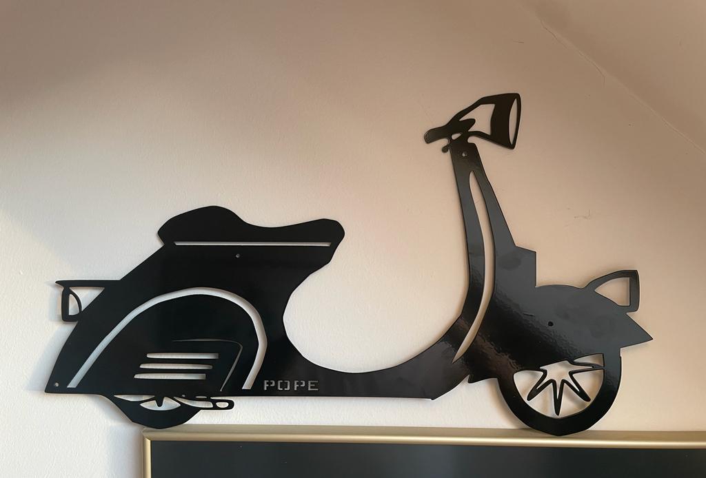 Magnettafel VESPA Roller Silhouette, VESPA Metallkunst