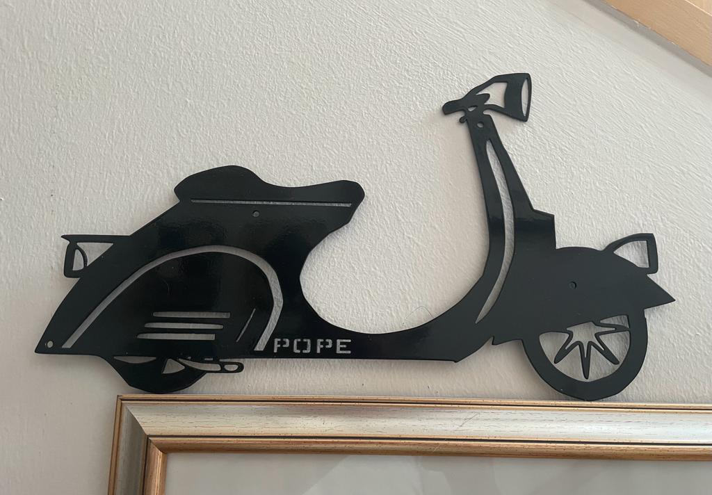 Magnettafel VESPA Roller Silhouette, VESPA Metallkunst