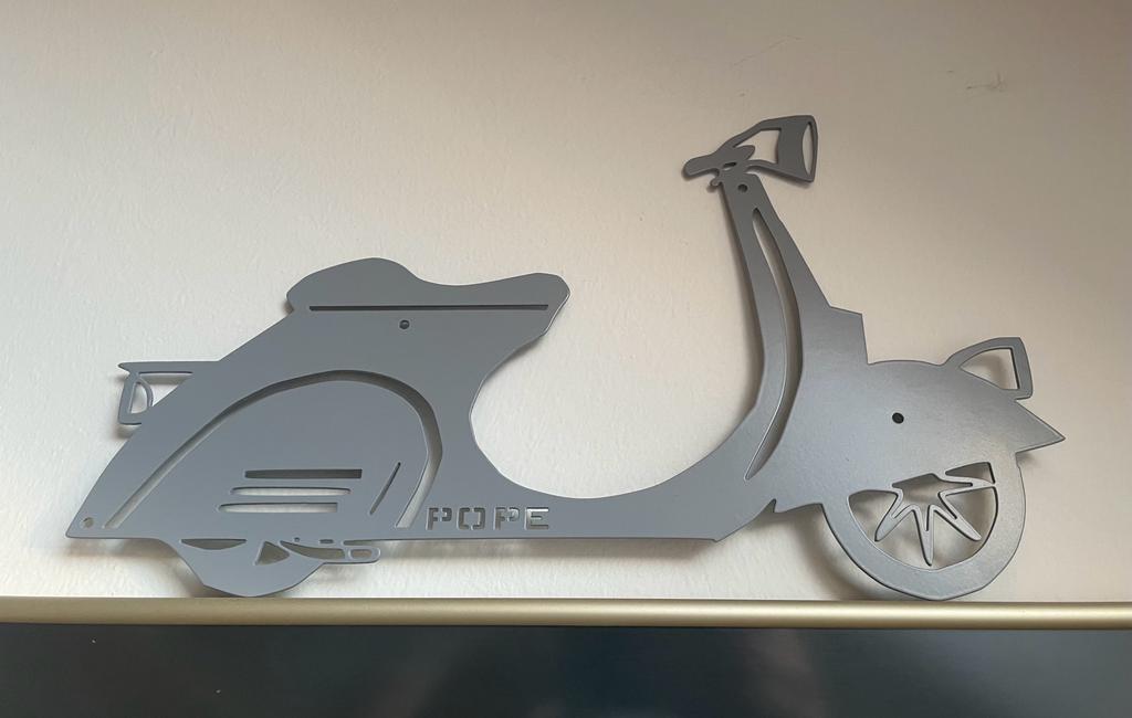 Magnettafel VESPA Roller Silhouette, VESPA Metallkunst